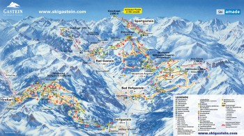 Busreisen nach Gasteiner Tal - Skigebietsplan