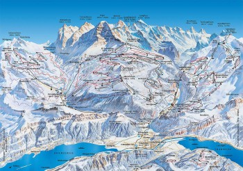 Busreisen nach Eiger, Mönch und Jungfrauregion - Skigebietsplan