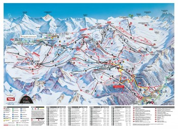 Busreisen nach Silvretta-Arena: Ischgl - Samnaun - Skigebietsplan